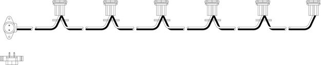 Picture of Power Cordset for 6 Fan Assembly - 2 Pin Receptacles